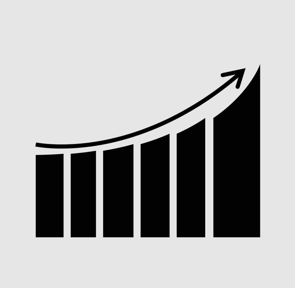 graphique avec flèche, croissance signe commercialisation croissance symbole vecteur illustration