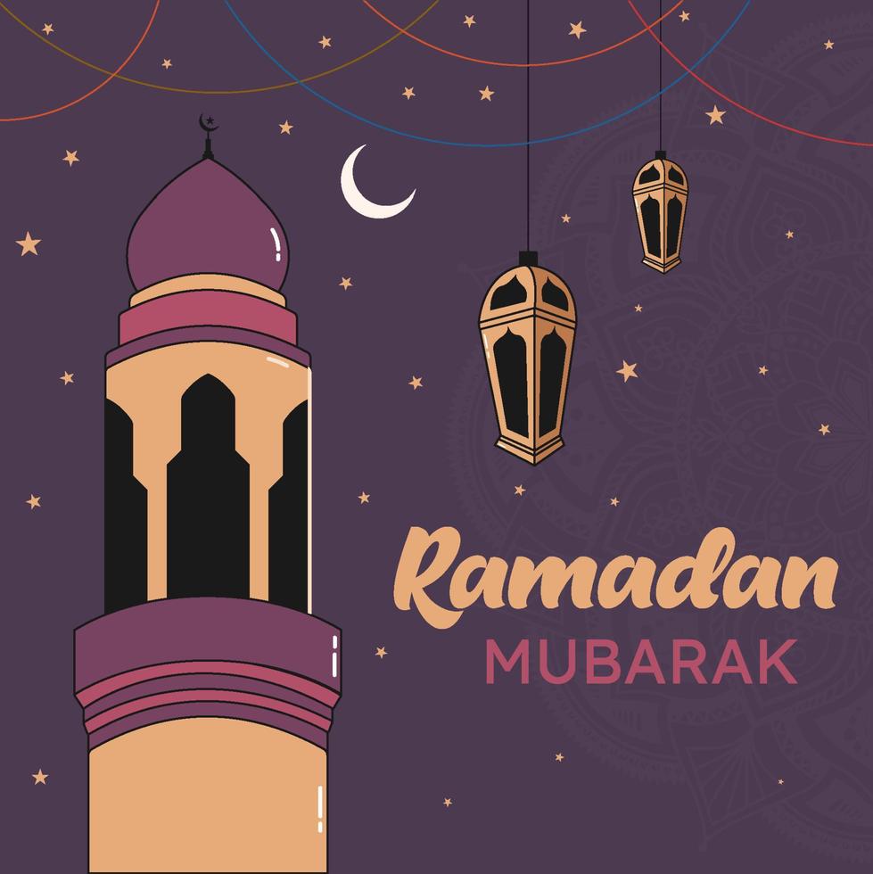 Ramadan mubarak salutations conception vecteur