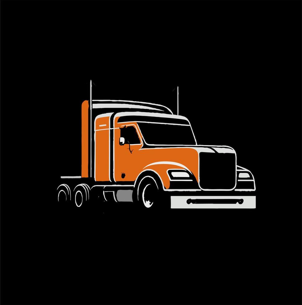 livraison camionnettes. commercial un camion Express livraison service. un camion vecteur illustration, Orange Contexte