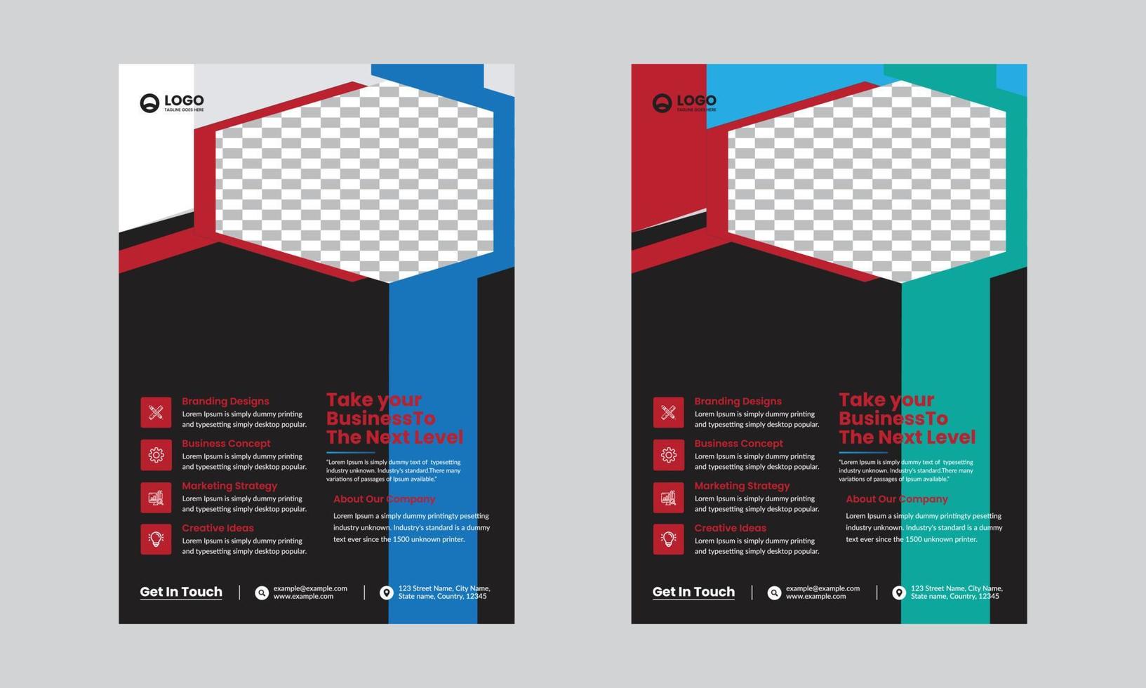 modèle de flyer d'agence de marketing numérique moderne, arrière-plan d'affiche de modèle de brochure pour la conception d'entreprise. vecteur