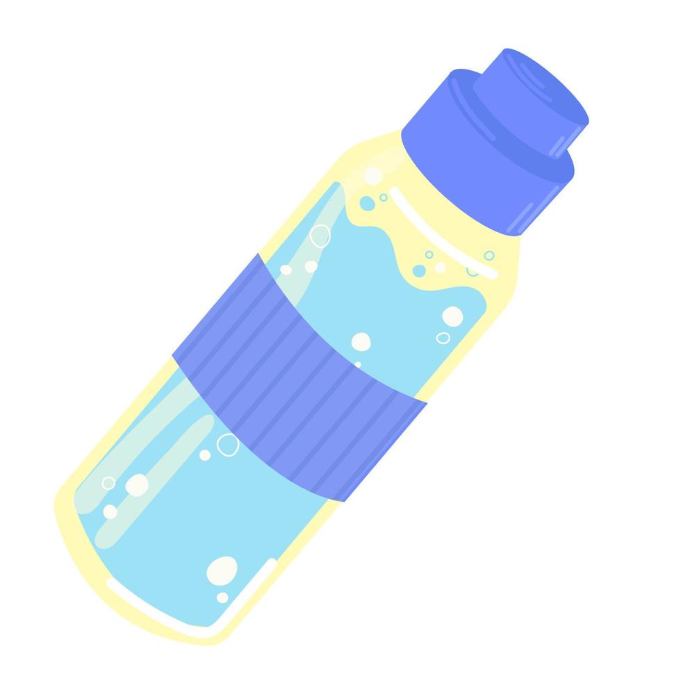 coloré bouteille de l'eau. réutilisable liquide conteneurs pour actif mode de vie. rester hydraté, en bonne santé mode de vie ,quotidien des habitudes, bien-être, Matin rituels. vecteur