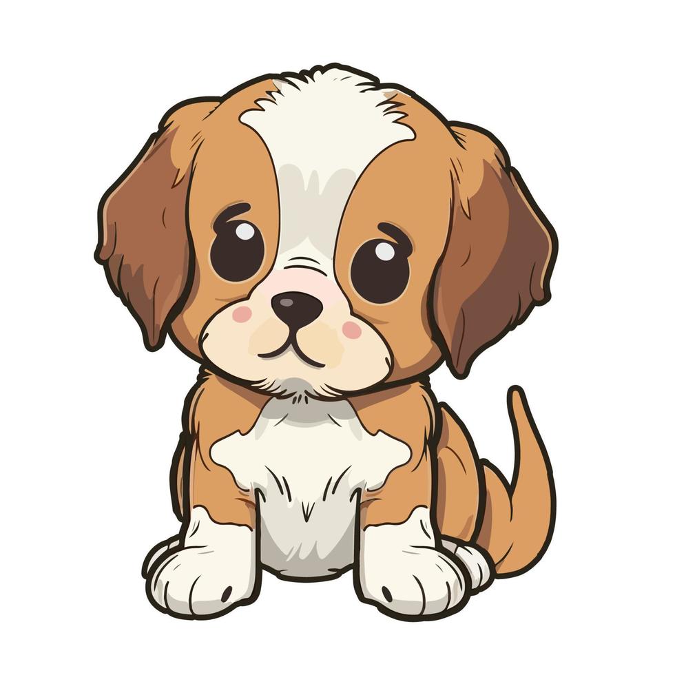 mignonne chien dessin animé style vecteur