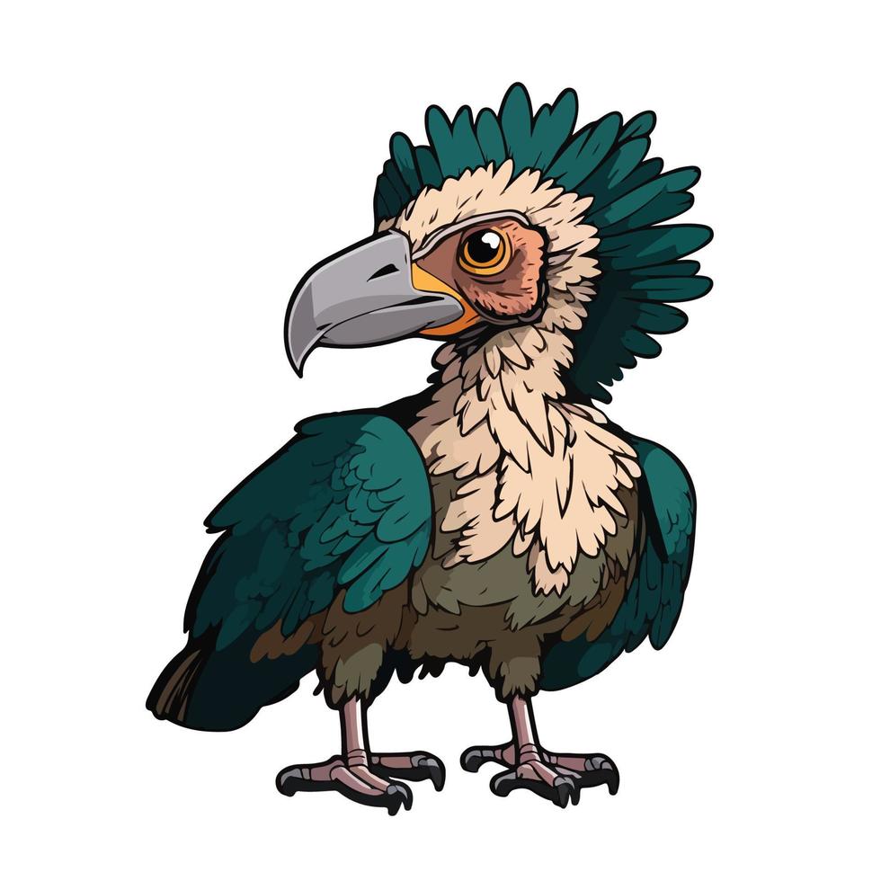 mignonne vautour dessin animé style vecteur
