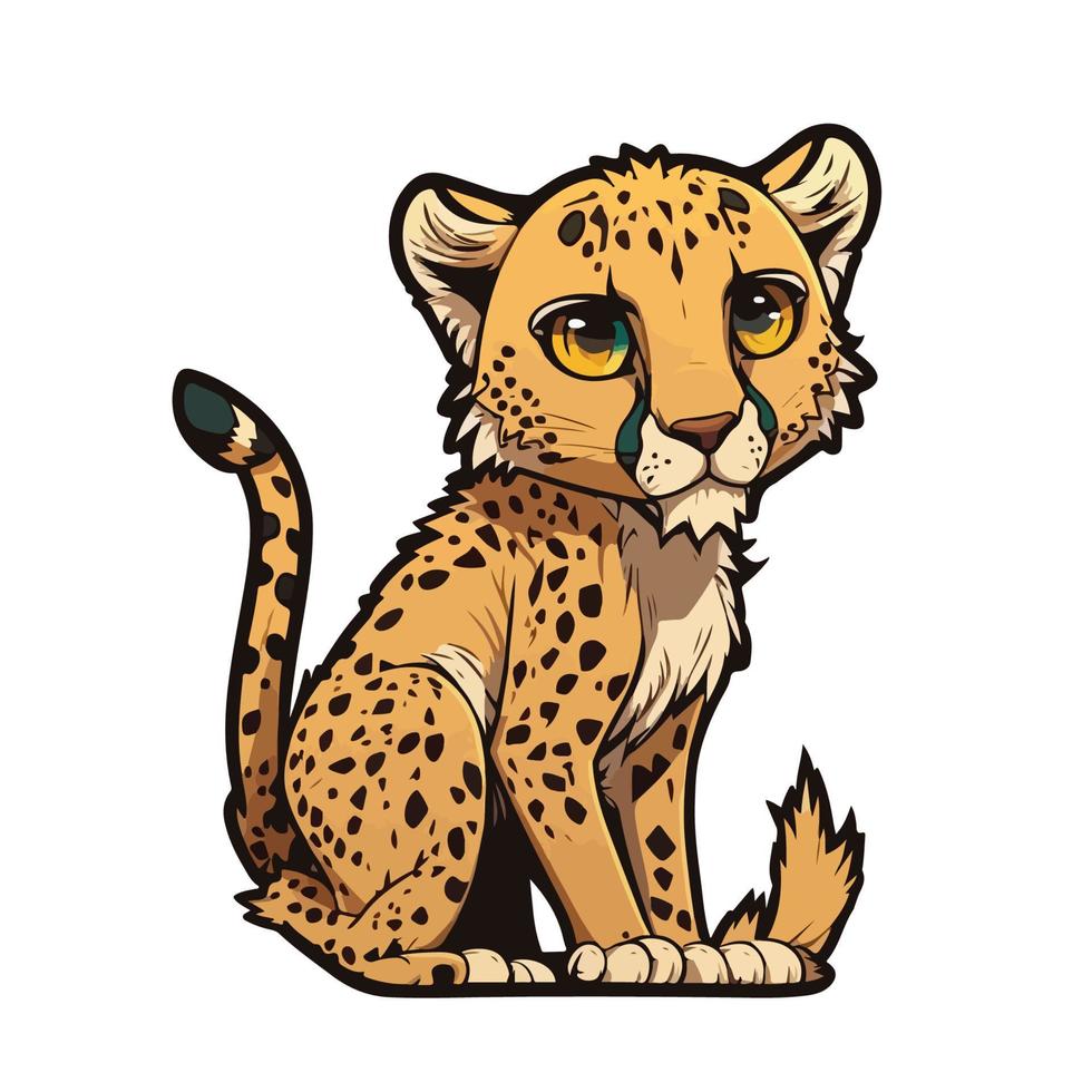 mignonne guépard dessin animé style vecteur