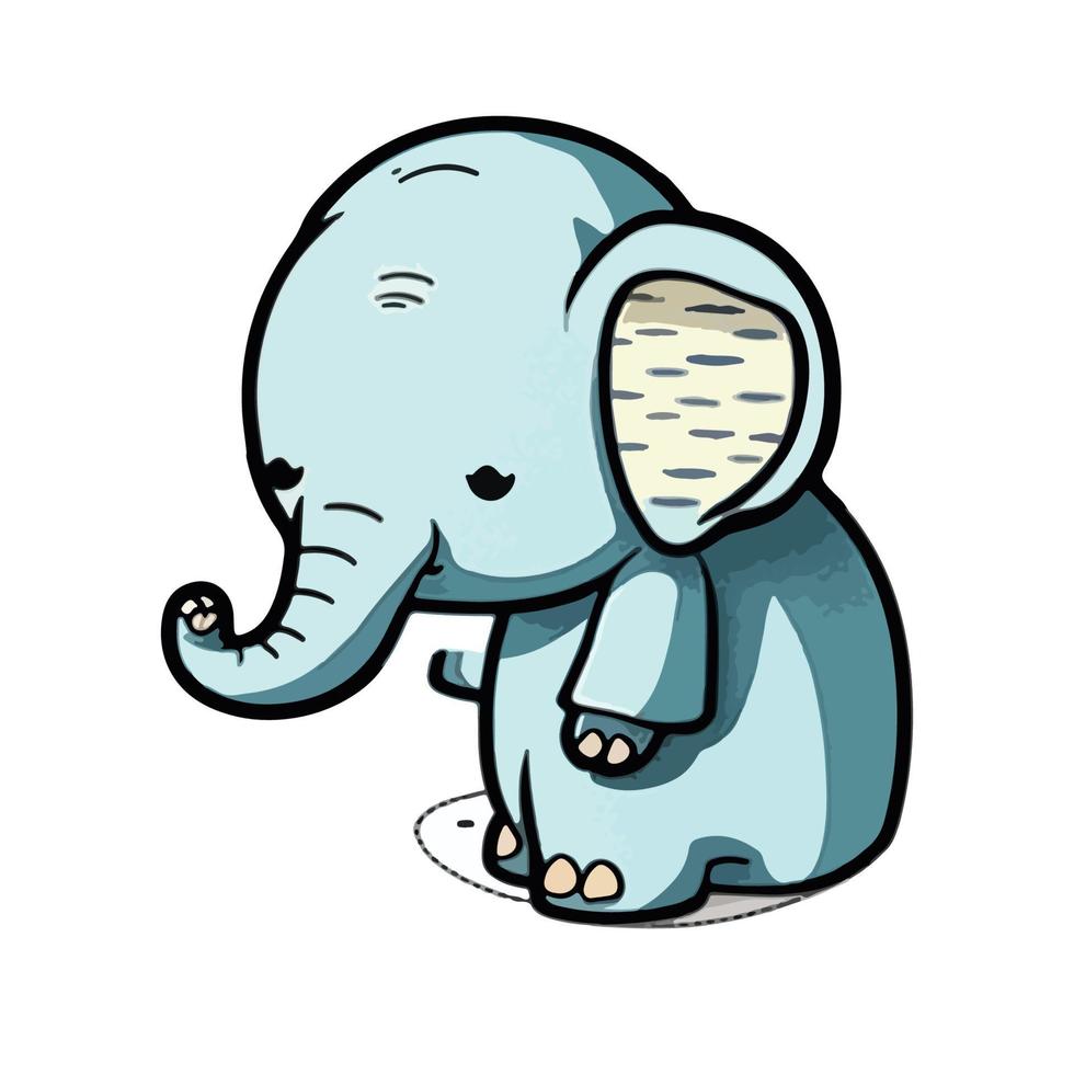 mignonne l'éléphant dessin animé style vecteur