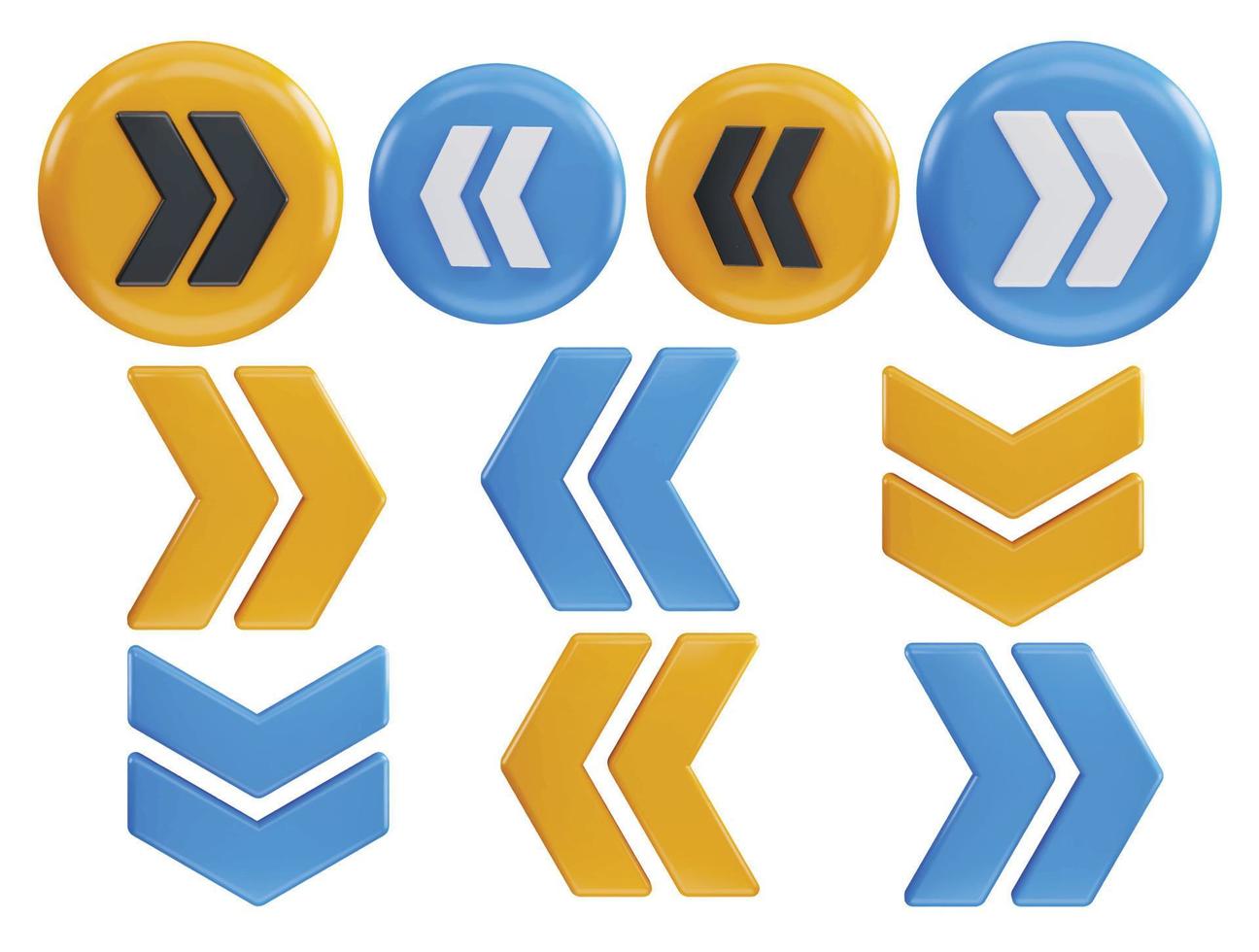 La Flèche icône ensemble avec 3d vecteur icône illustration transparent élément