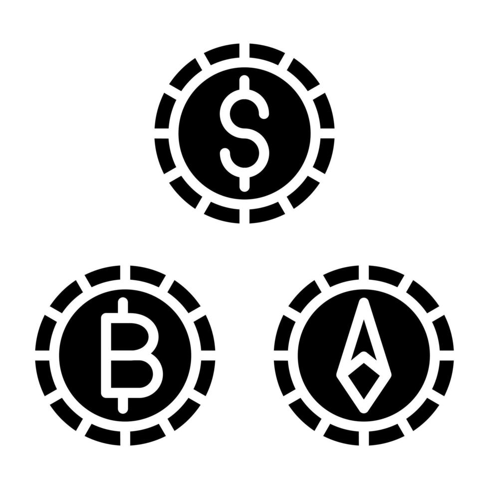 style d'icône de crypto-monnaie vecteur