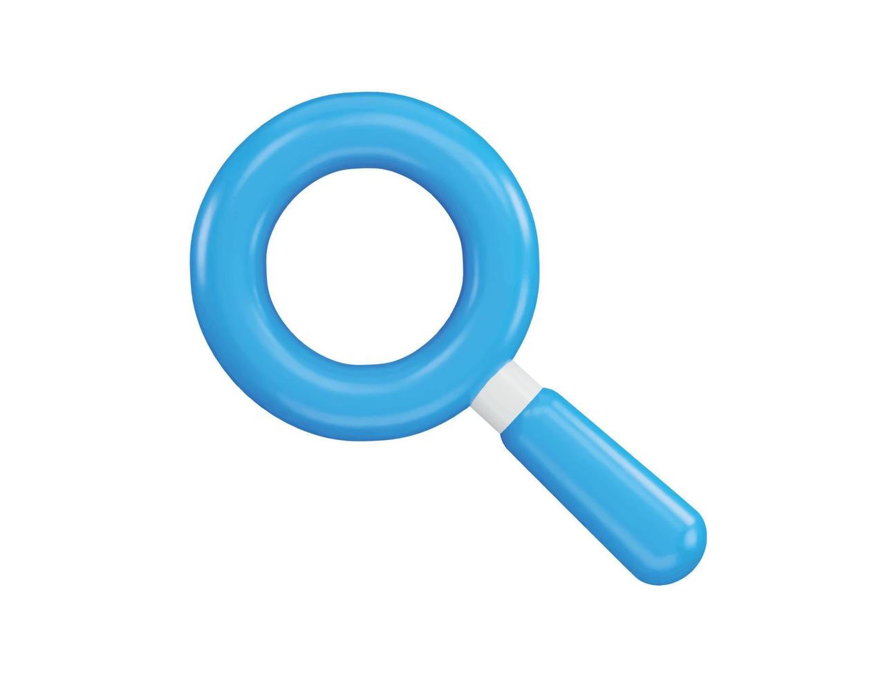 une bleu grossissant verre avec une seo icône avec 3d vecteur icône illustration