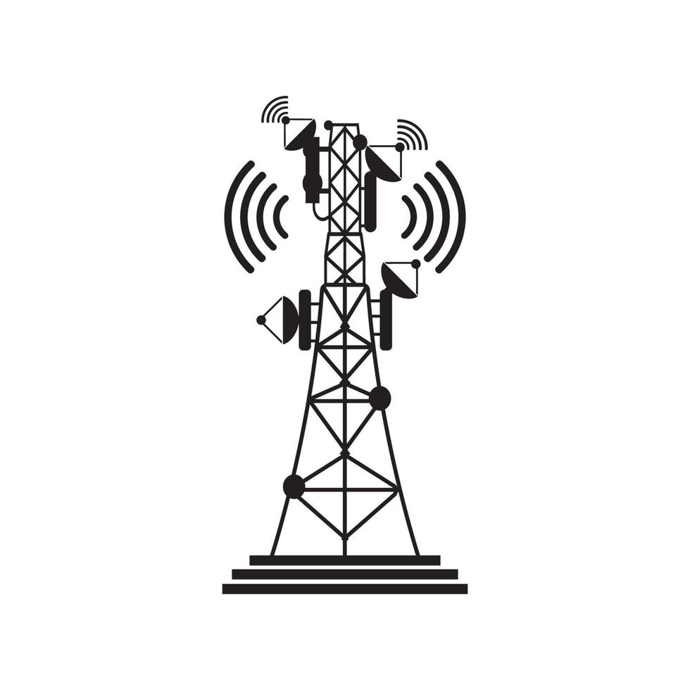 transmettre tour, satellite signal icône symbole, vecteur illustration conception modèle