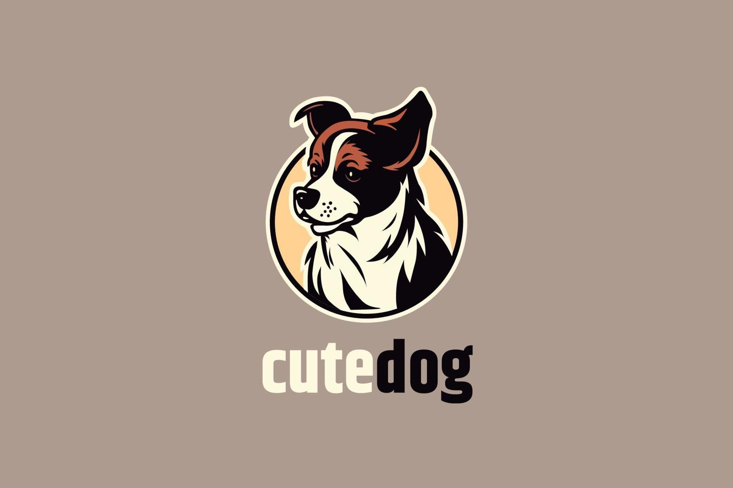 logo de chien mignon vecteur