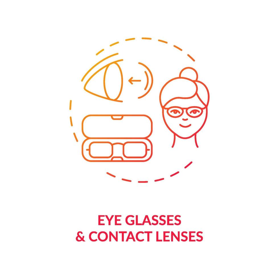 icône de concept de lunettes et lentilles de contact vecteur