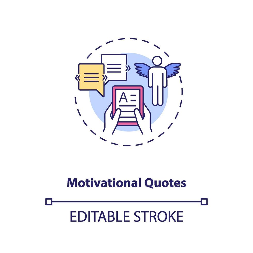 icône de concept de citations de motivation vecteur