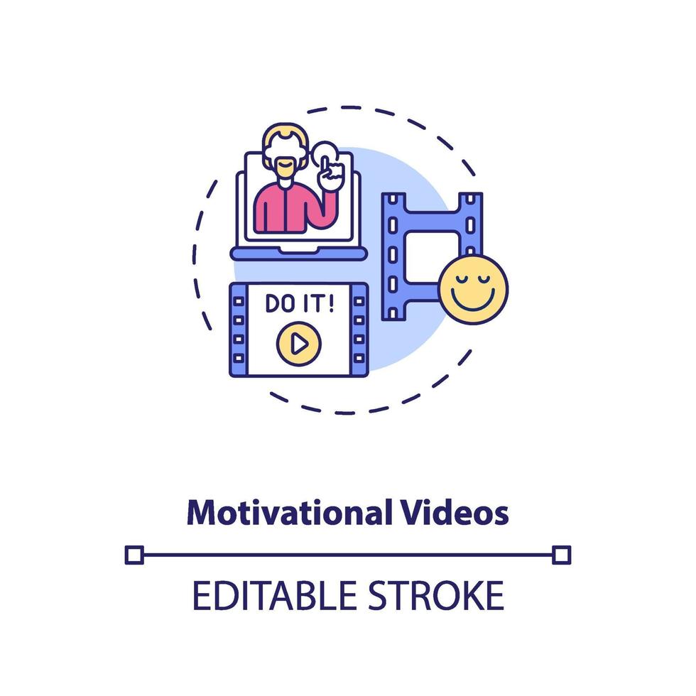 icône de concept de vidéos de motivation vecteur