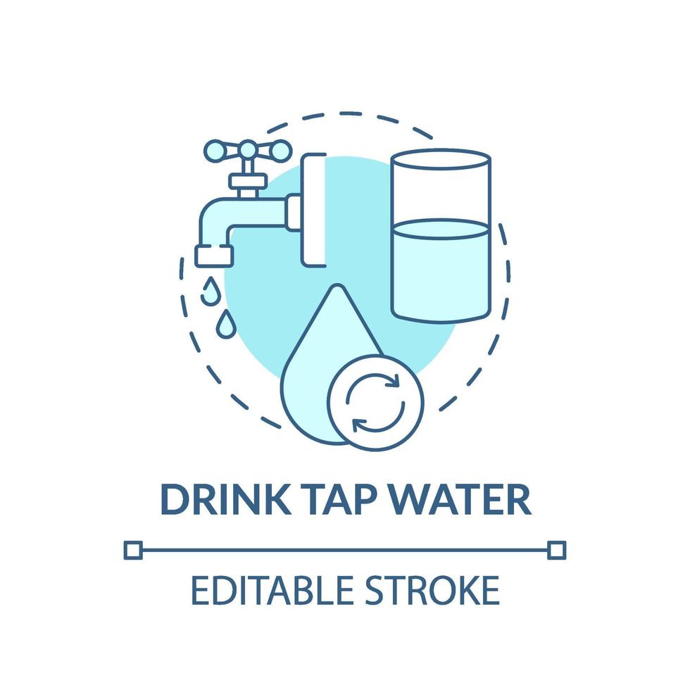 boire de l & # 39; eau du robinet concept icône vecteur