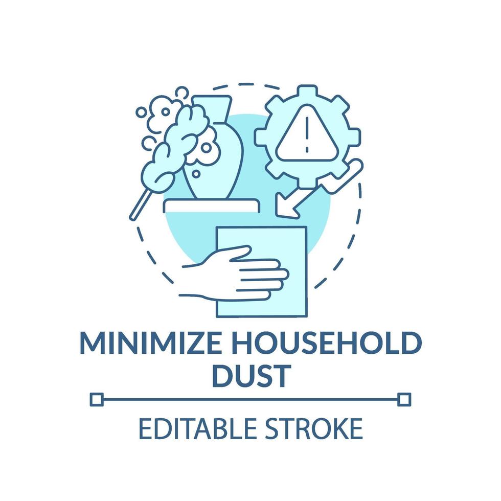minimiser l'icône de concept de poussière domestique vecteur