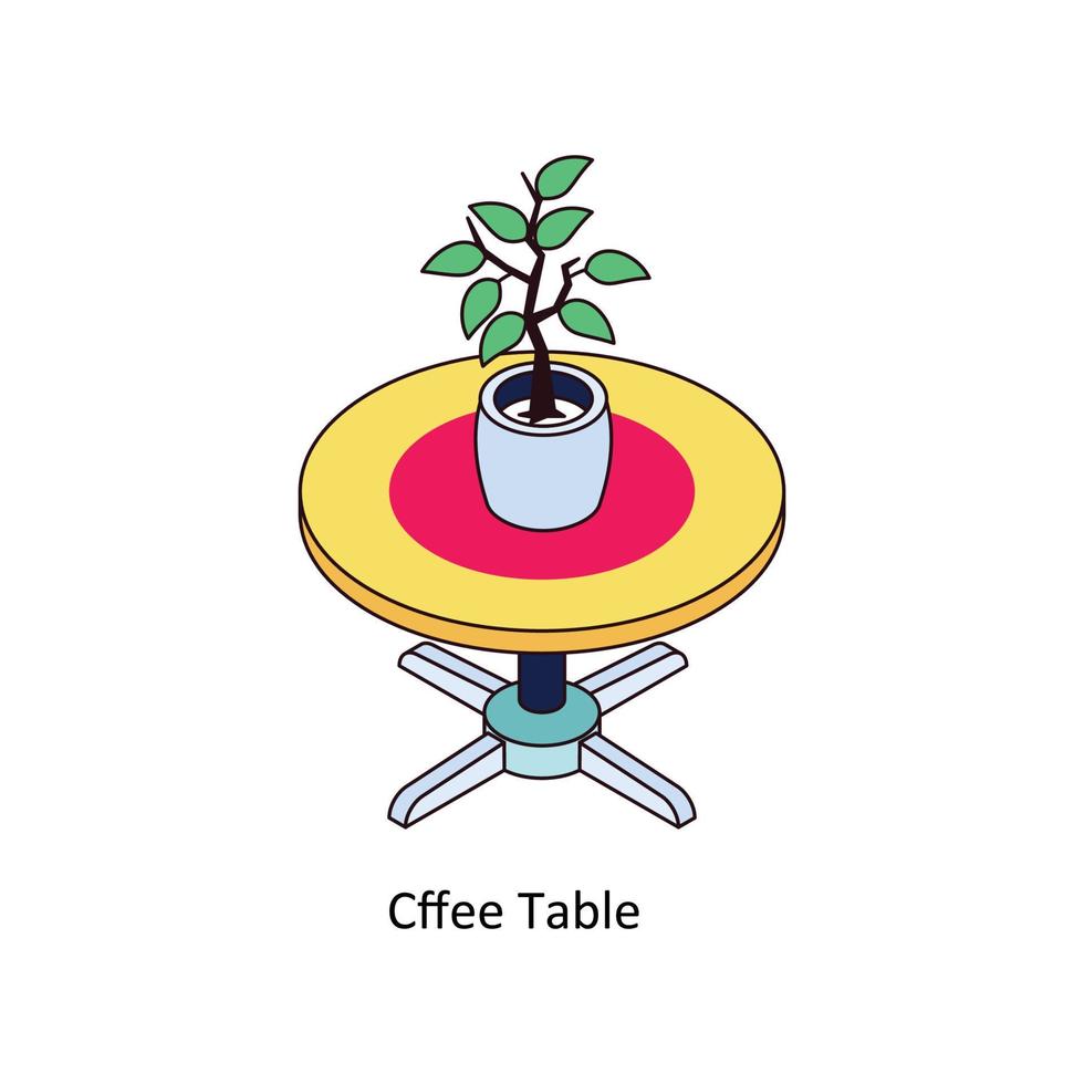 café table vecteur isométrique Icônes. Facile Stock illustration Stock