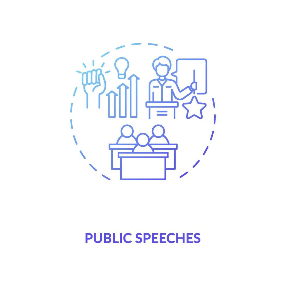 icône de concept de discours publics vecteur