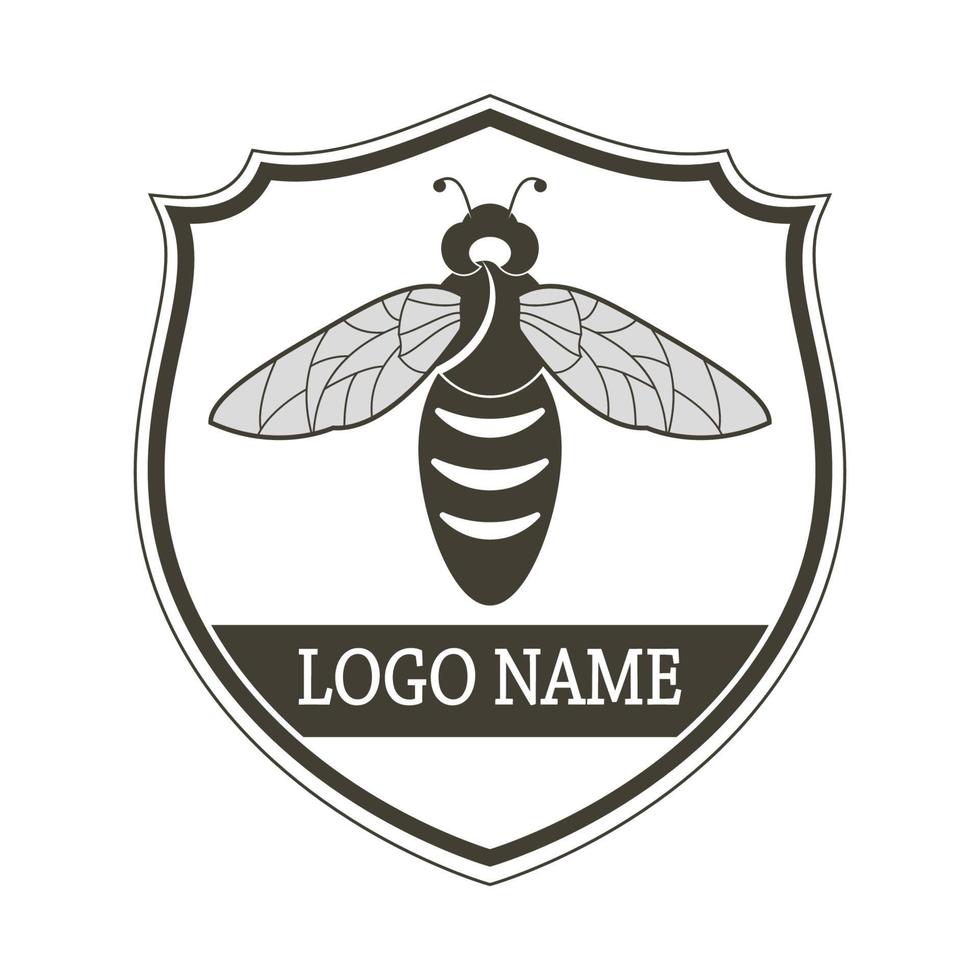 icône de conception d'illustrations de logo d'abeille vecteur