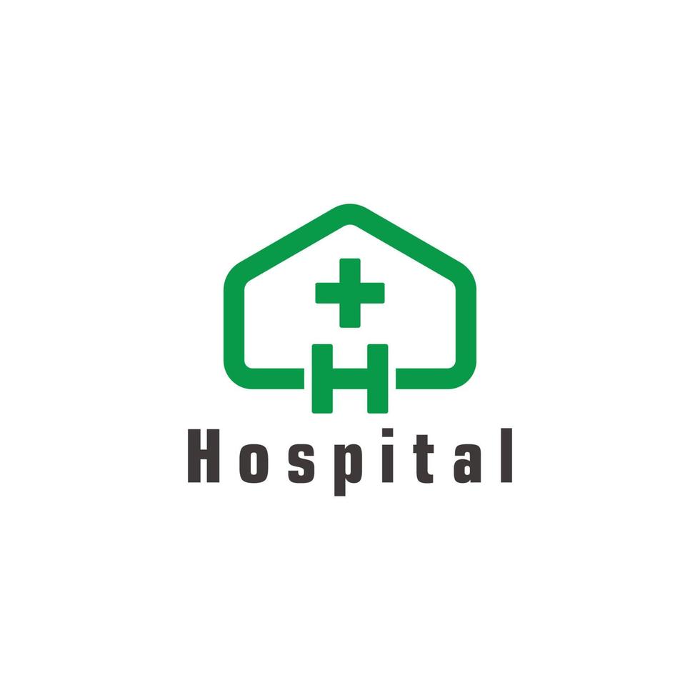 lettre h Accueil hôpital plus médical symbole vecteur