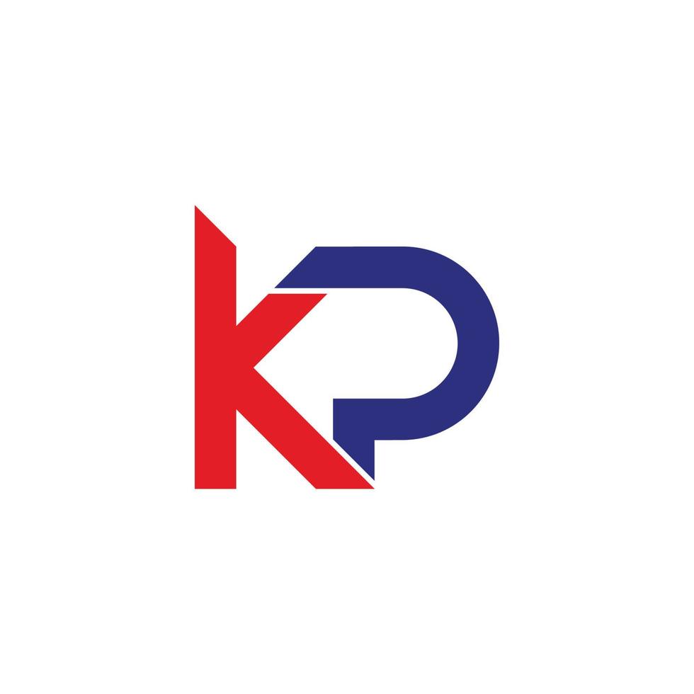 lettre kp lié coloré géométrique ligne logo vecteur