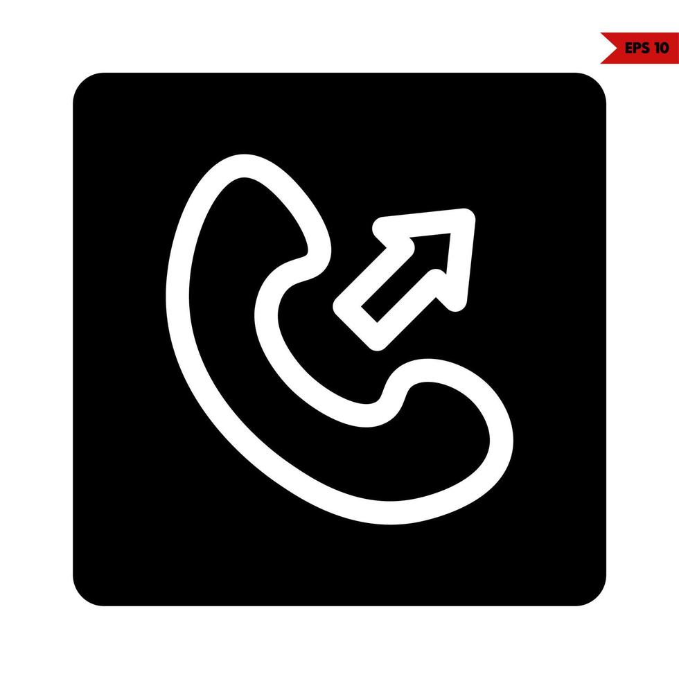 cellule téléphone et La Flèche avec dans Cadre glyphe icône vecteur