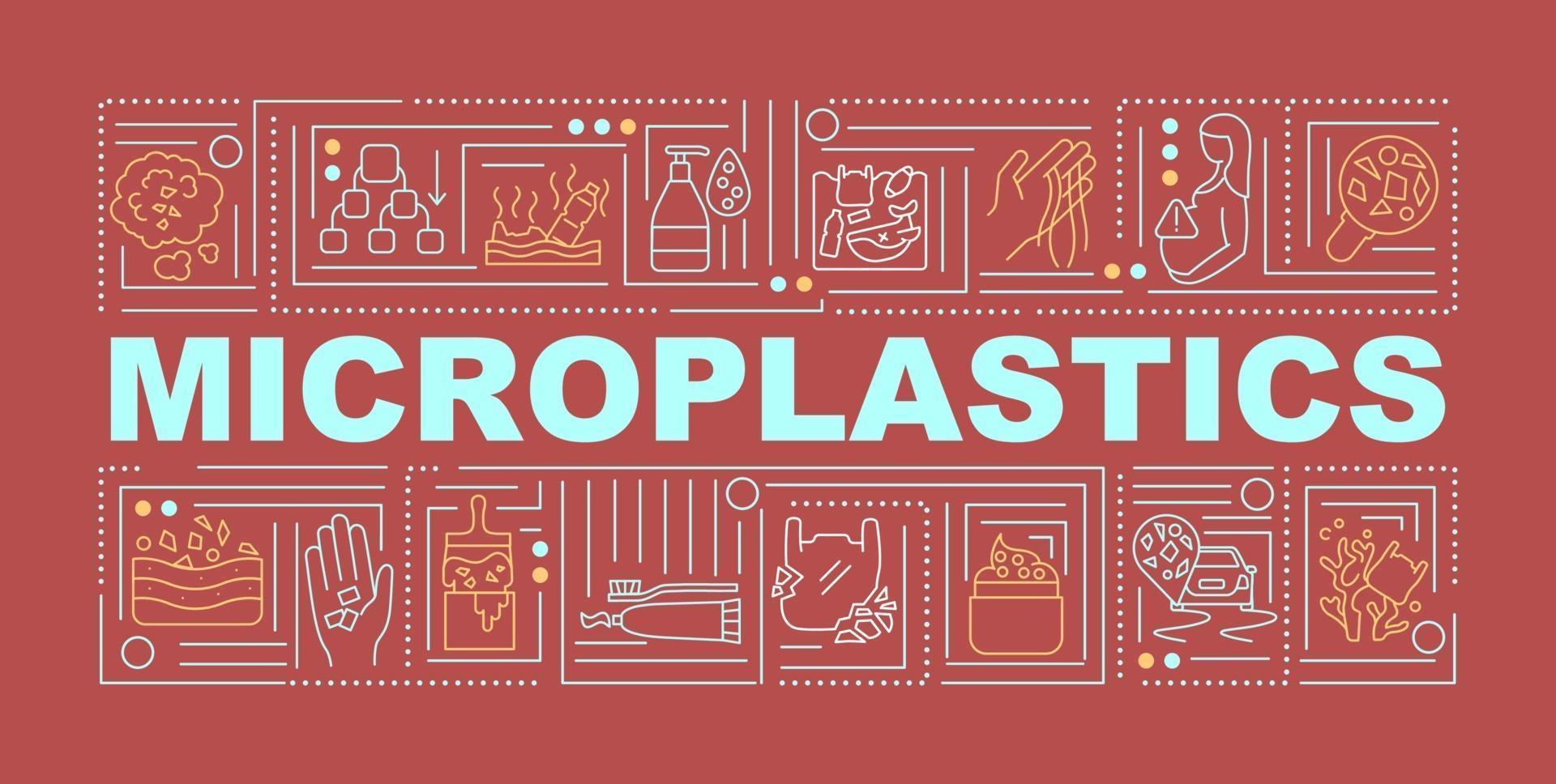 bannière de concepts de mots microplastiques vecteur