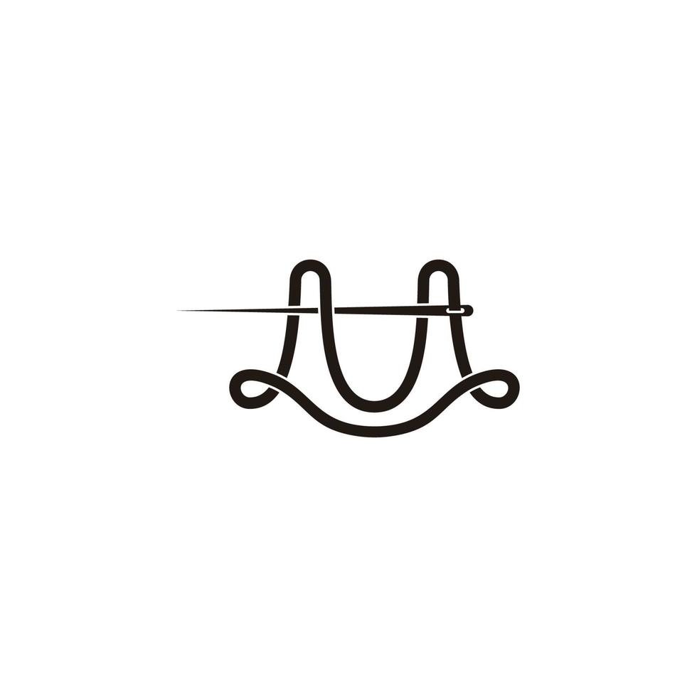 lettre m fil aiguille infini ligne logo vecteur