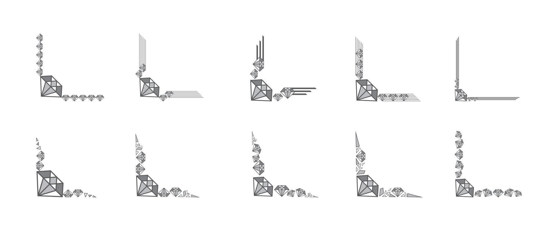 diamant borde r coin conception élément ensemble vecteur