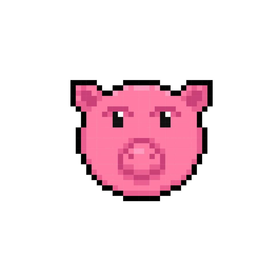 porc tête dans pixel art style vecteur