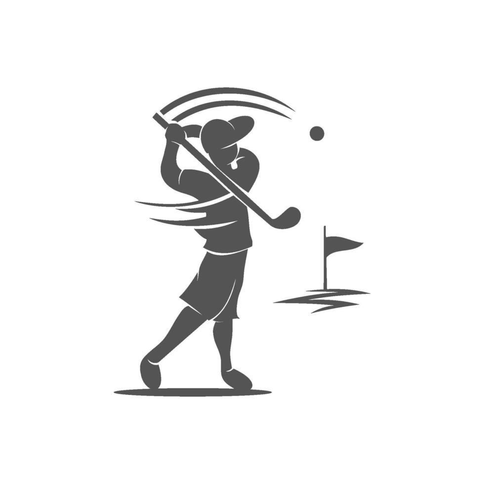 golf sport silhouette hit modèle de conception abstraite vecteur