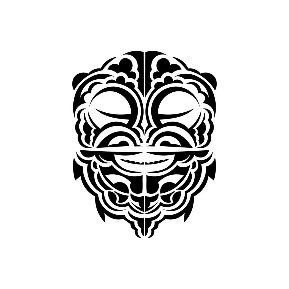 viking visages dans ornemental style. polynésien tribal motifs. adapté pour tatouages. isolé. vecteur illustration.