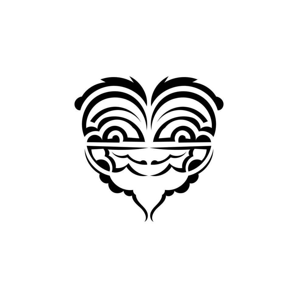 viking visages dans ornemental style. hawaïen tribal motifs. adapté pour tatouages. isolé sur blanc Contexte. noir ornement, vecteur. vecteur