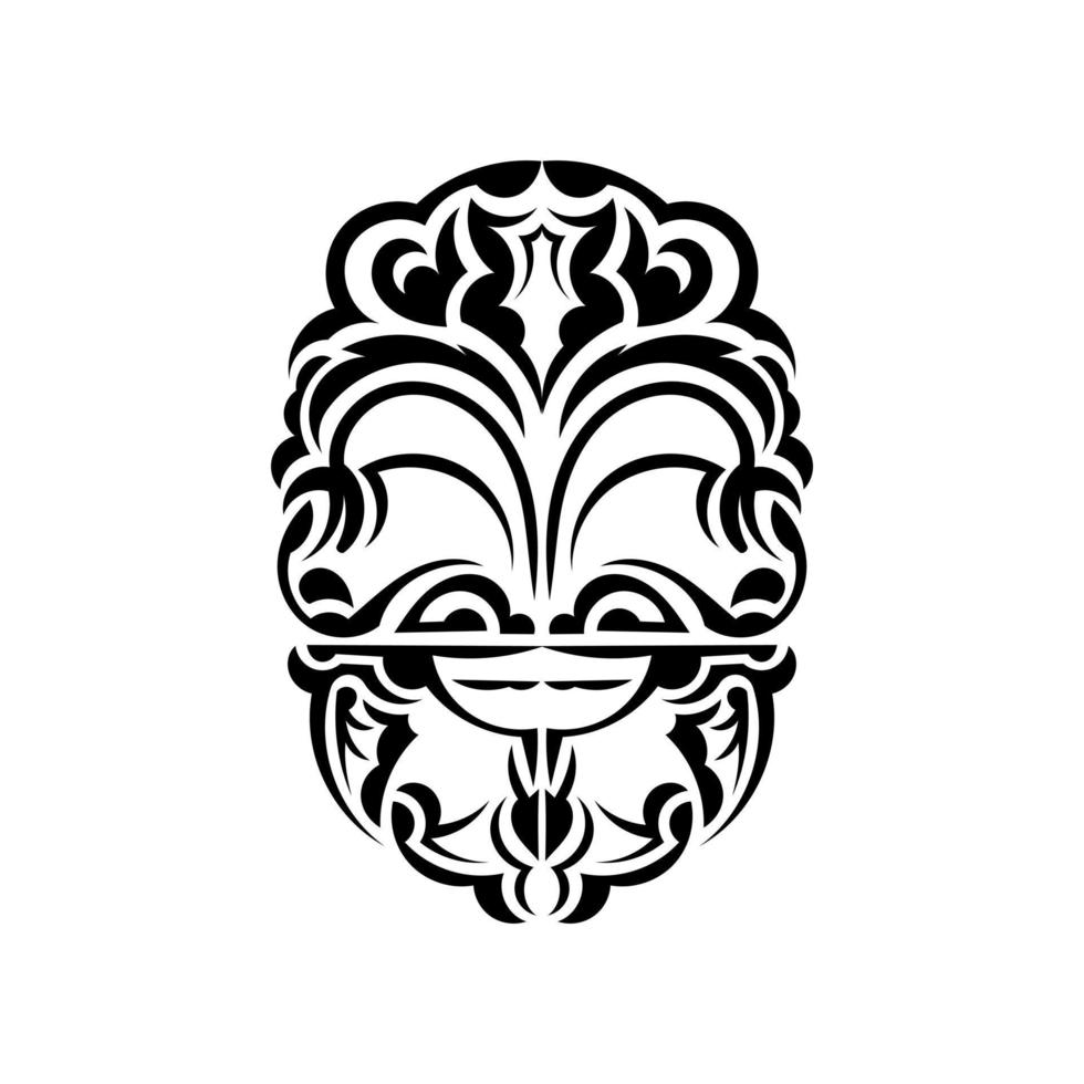 ornemental visages. hawaïen tribal motifs. adapté pour tatouages. isolé. vecteur illustration.