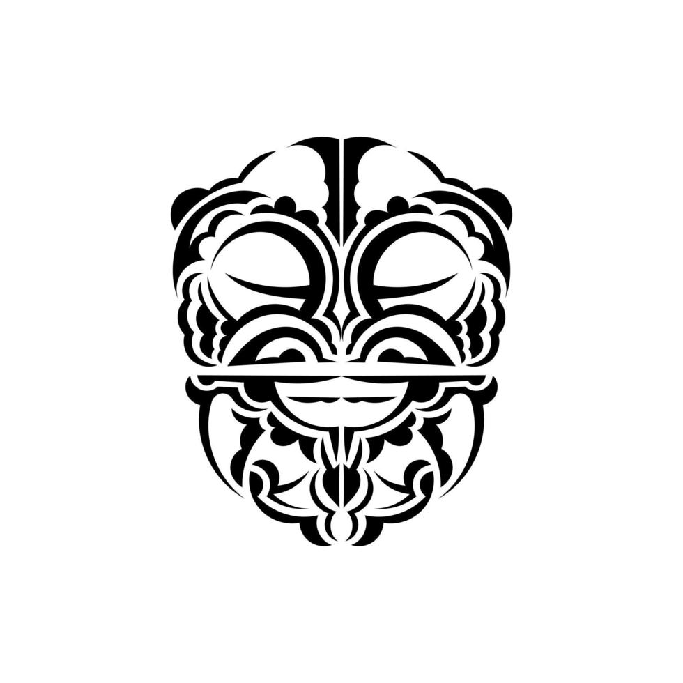 ornemental visages. polynésien tribal motifs. adapté pour impressions. isolé sur blanc Contexte. noir ornement, vecteur. vecteur