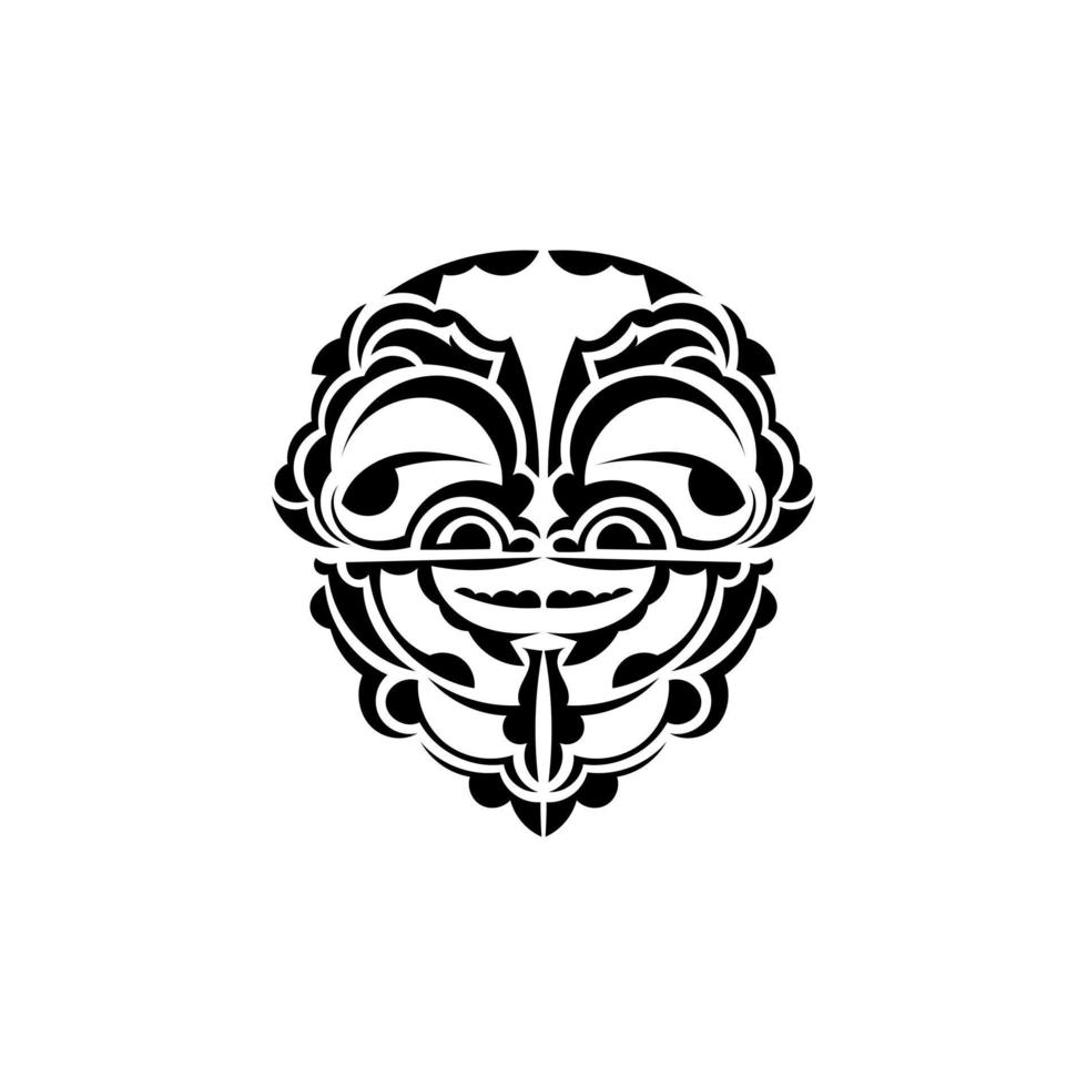 ornemental visages. hawaïen tribal motifs. adapté pour tatouages. isolé. noir ornement, vecteur. vecteur