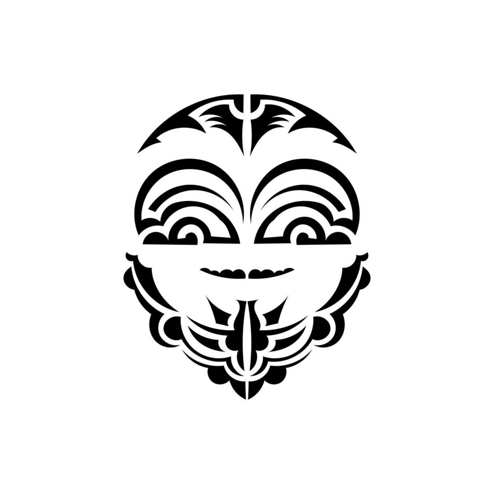 ornemental visages. polynésien tribal motifs. adapté pour impressions. isolé. noir ornement, vecteur. vecteur
