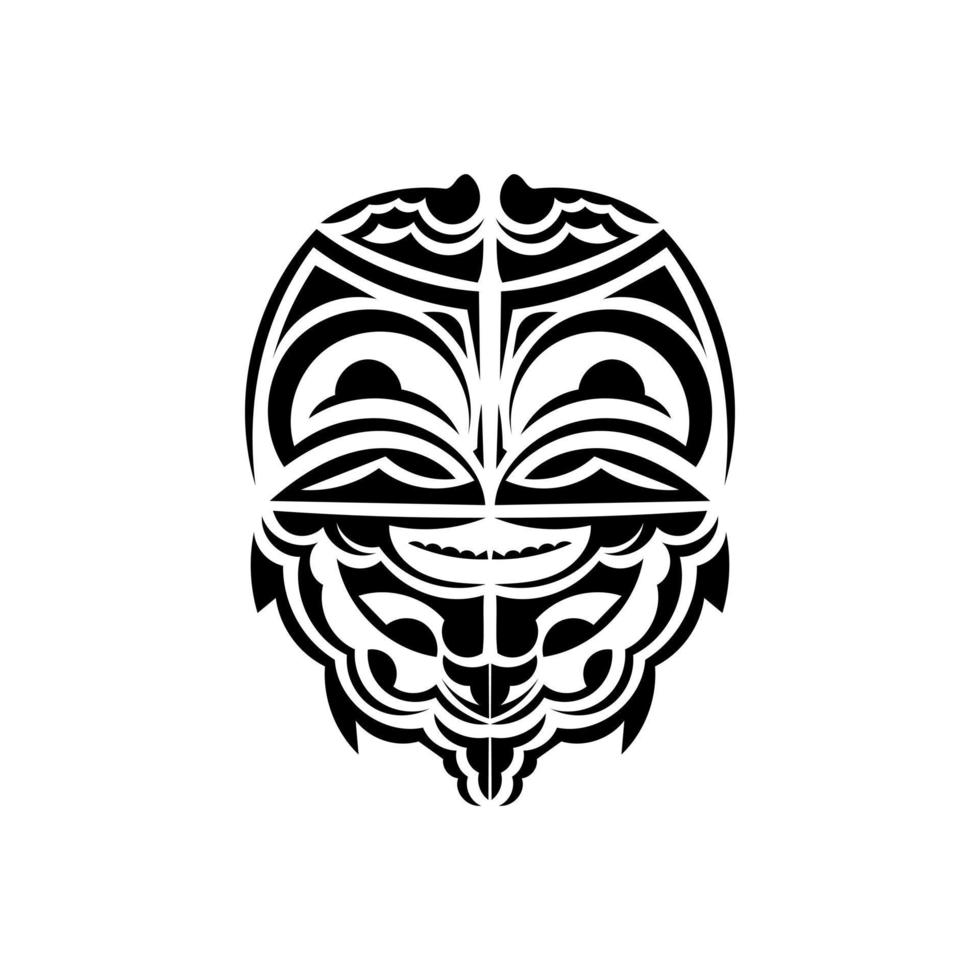 ornemental visages. hawaïen tribal motifs. adapté pour tatouages. isolé sur blanc Contexte. noir ornement, vecteur. vecteur