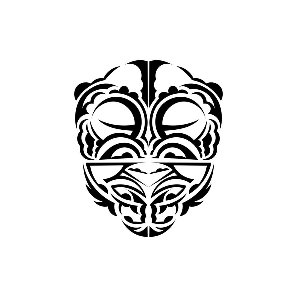 ornemental visages. maori tribal motifs. adapté pour impressions. isolé. vecteur illustration.