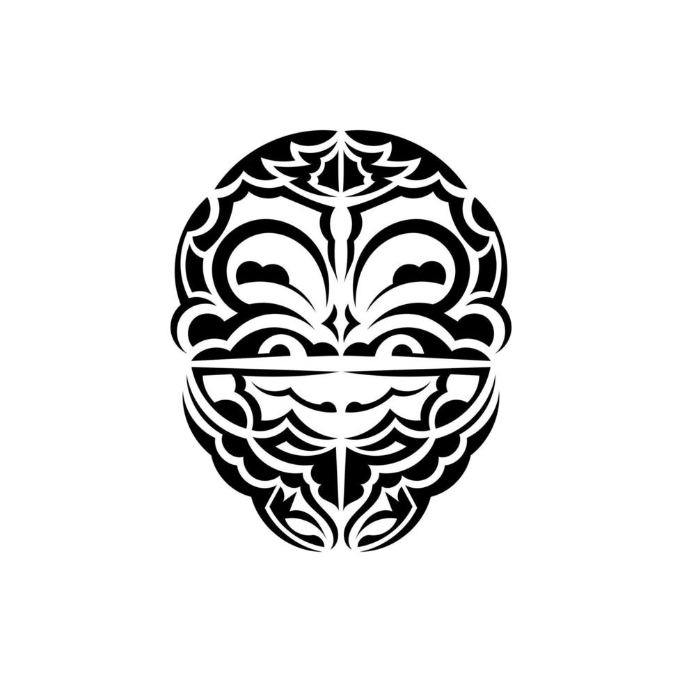 ornemental visages. maori tribal motifs. adapté pour impressions. isolé sur blanc Contexte. noir ornement, vecteur. vecteur
