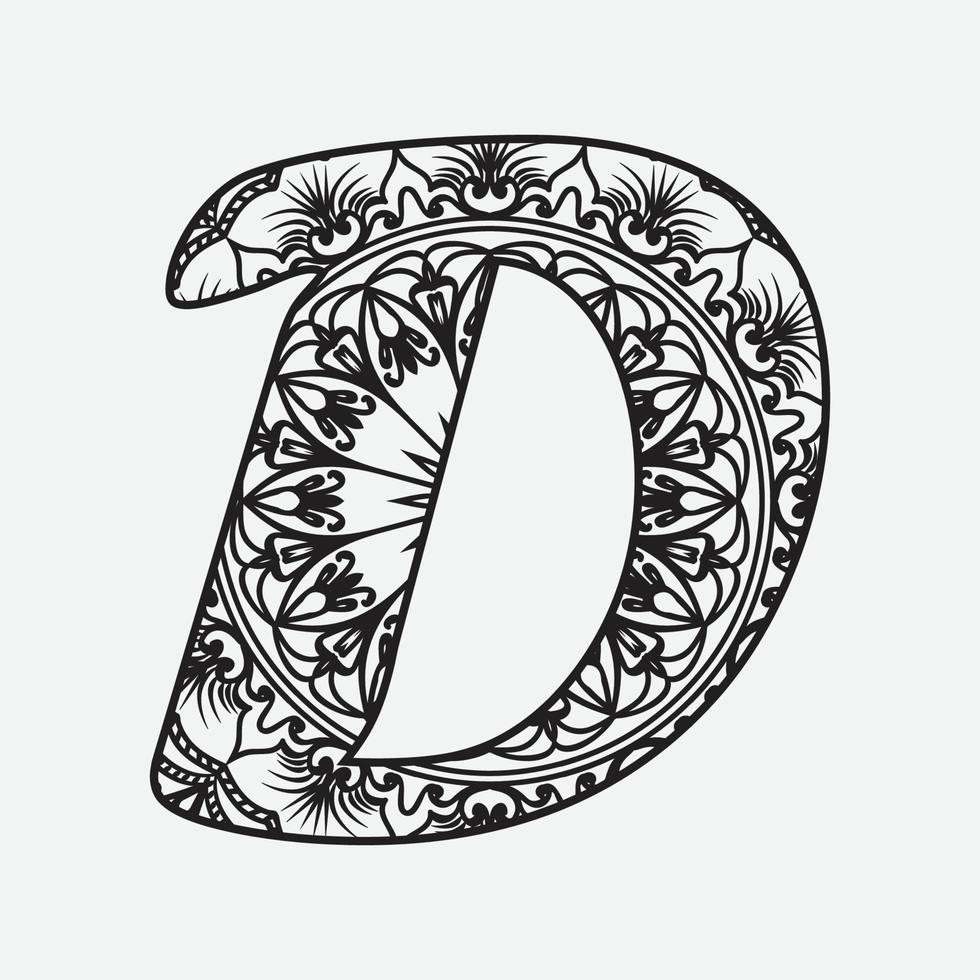 floral alphabet lettre coloration livre pour adultes vecteur illustration.