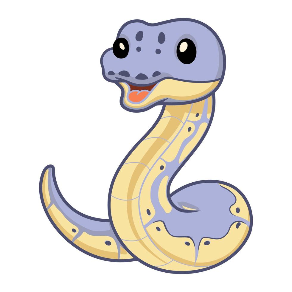 mignonne tueur pitre Balle python dessin animé vecteur