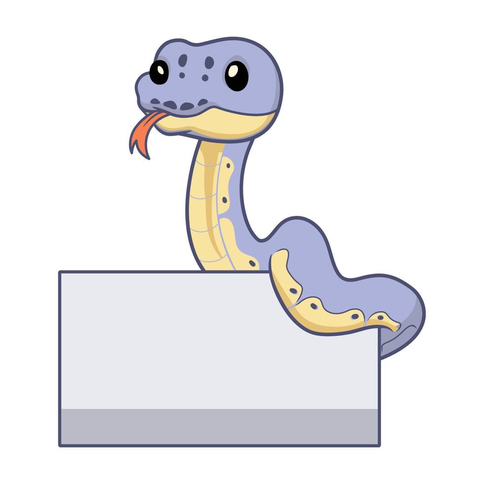 mignonne tueur pitre Balle python dessin animé avec Vide signe vecteur