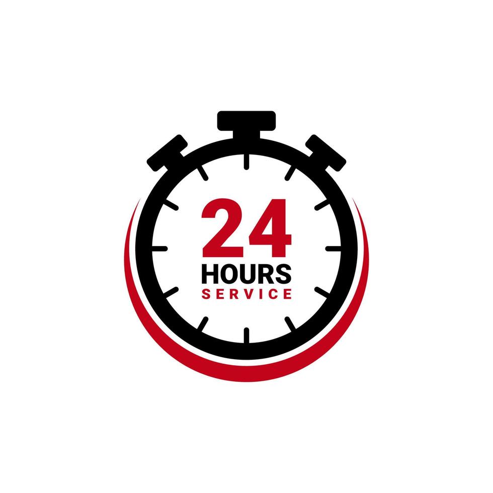 vingt quatre heure un service vecteur icône pour votre entreprise. logo élément illustration, emblème, étiqueter, badge, autocollant. Facile 24 heure un service concept. pouvez être utilisé dans la toile et mobile.