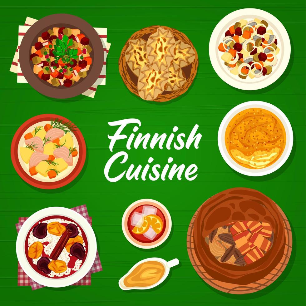 finlandais cuisine restaurant repas menu couverture page vecteur