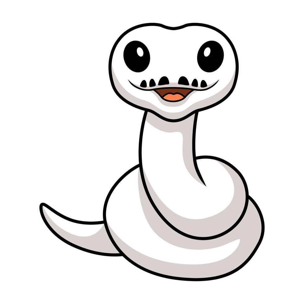 mignonne blanc leucistique Balle python serpent dessin animé vecteur