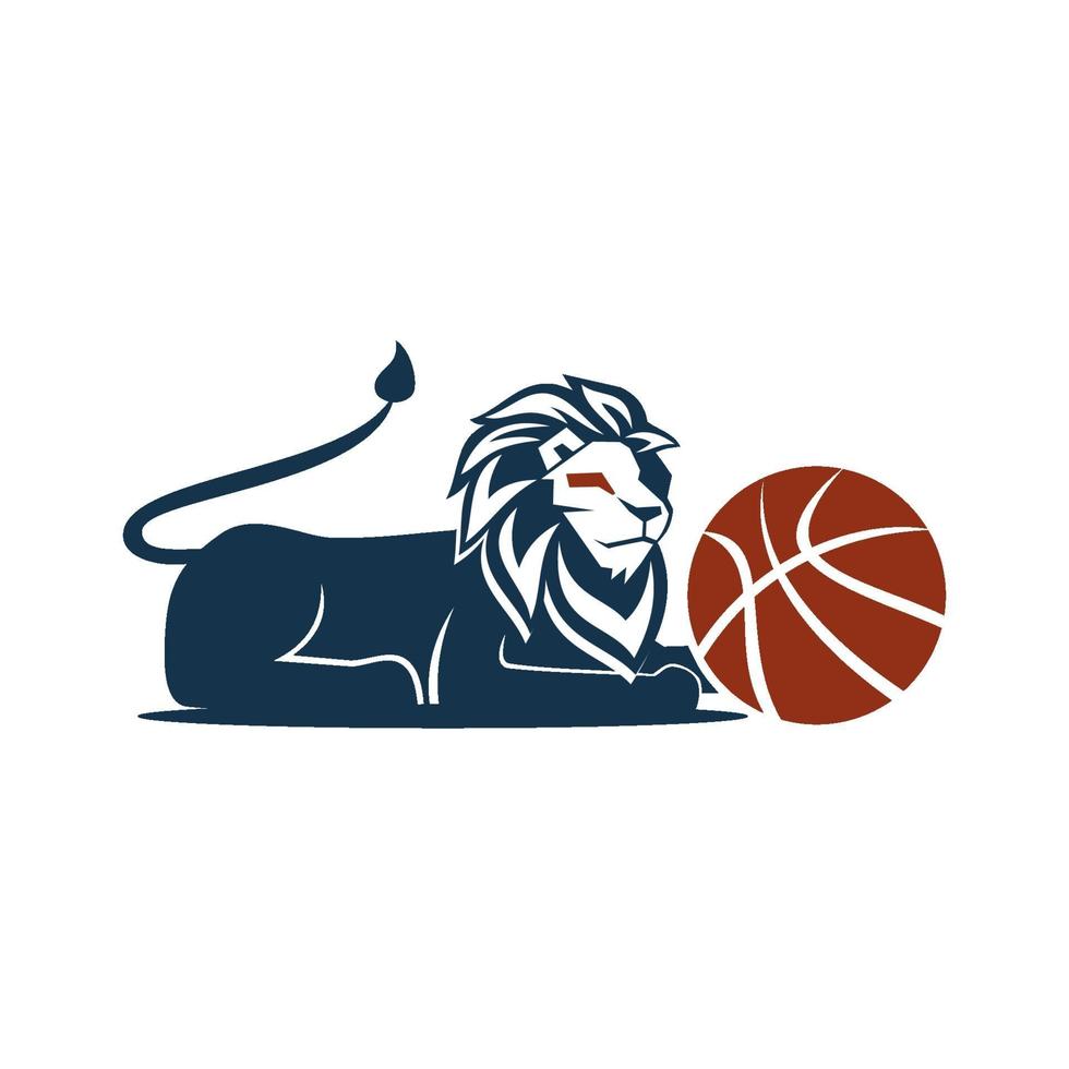 illustration de symbole de conception de basket-ball lion isolé vecteur