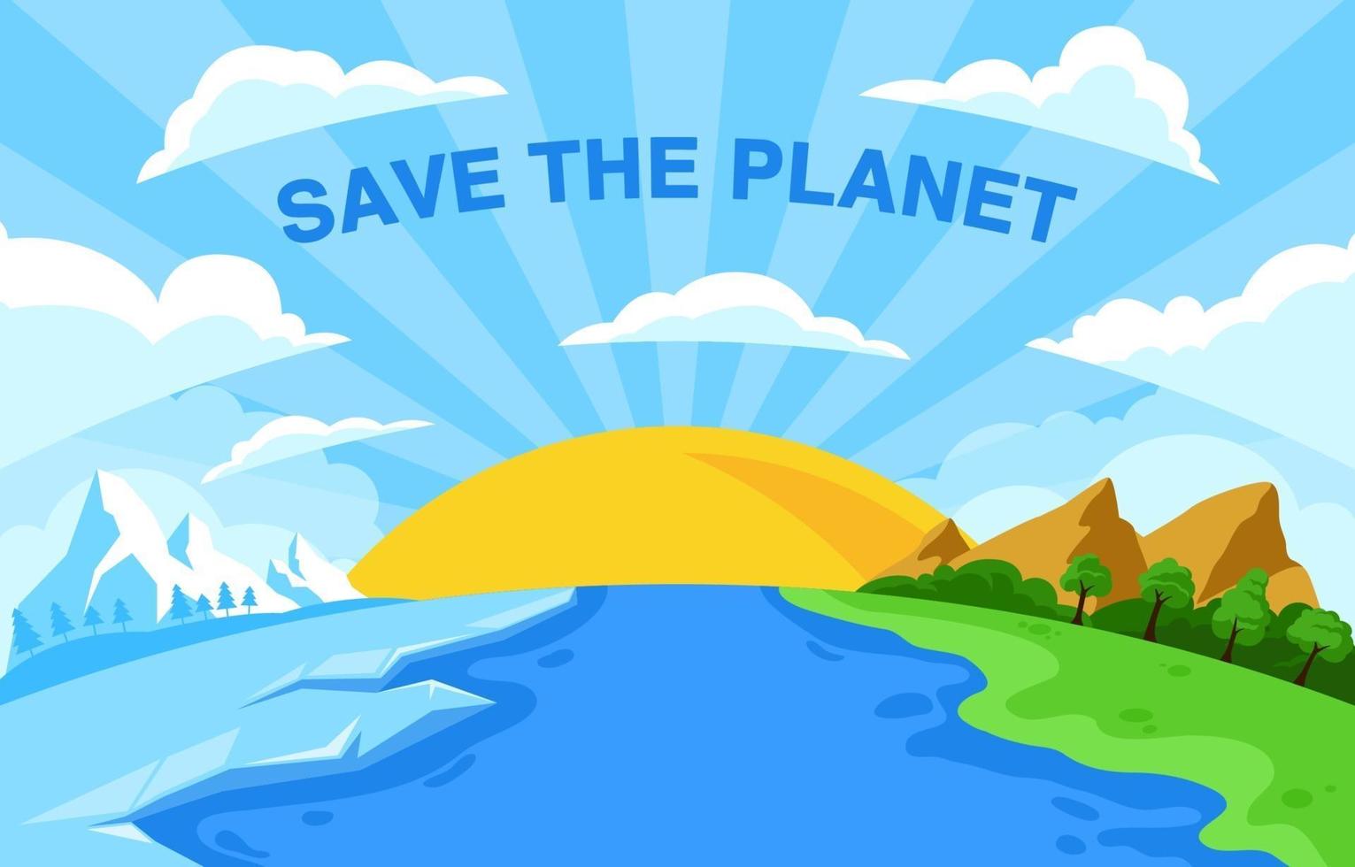 sauver le concept de planète vecteur