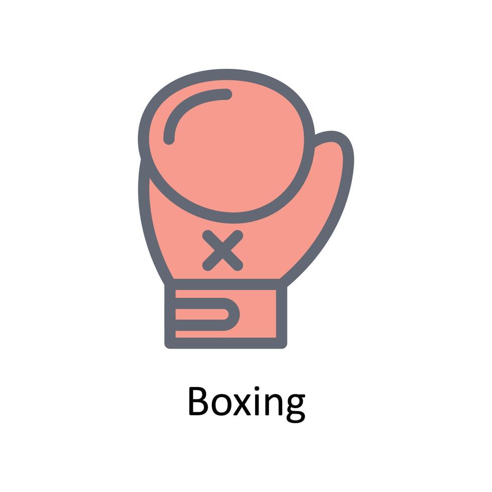 boxe vecteur remplir contour Icônes. Facile Stock illustration Stock