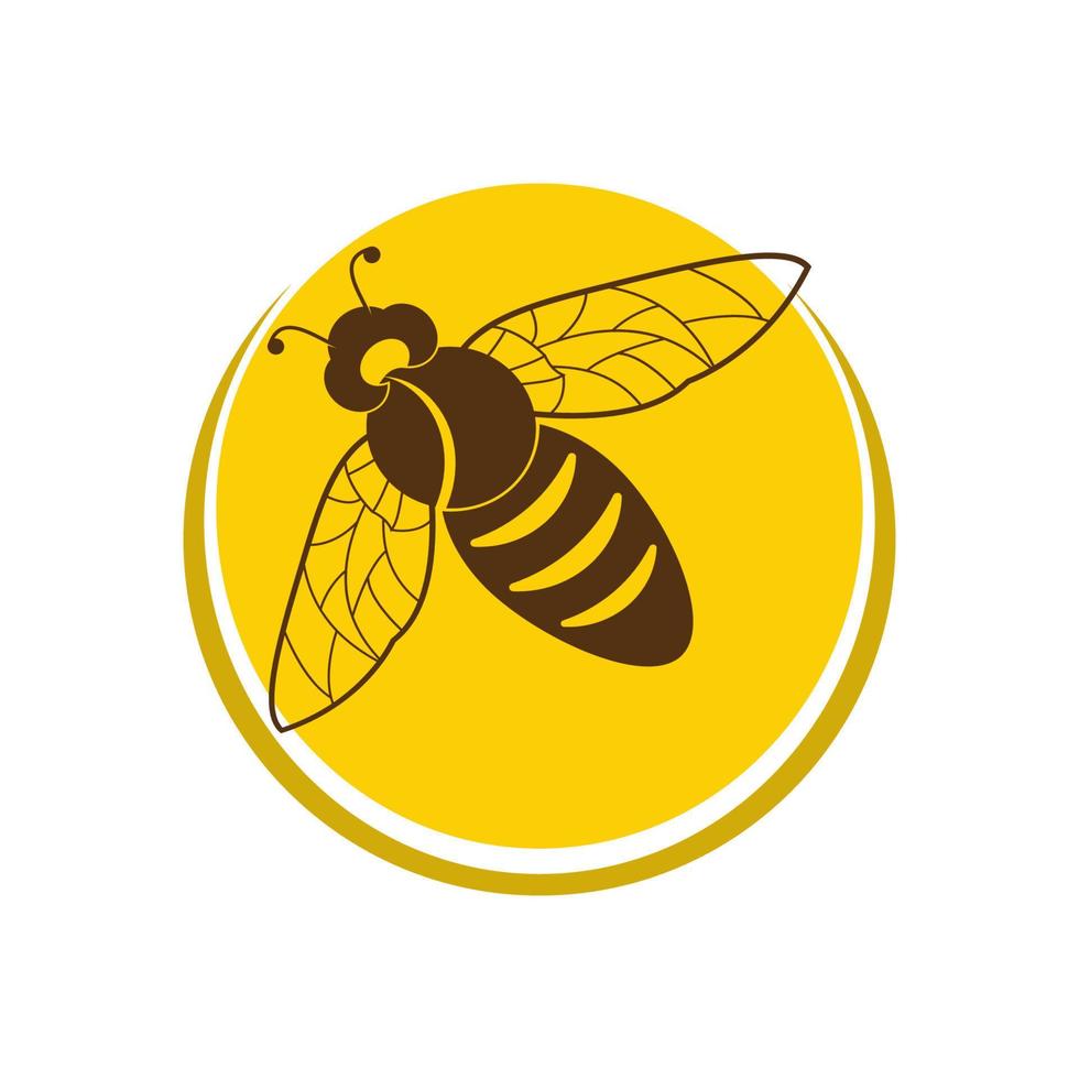 icône de conception d'illustrations de logo d'abeille vecteur