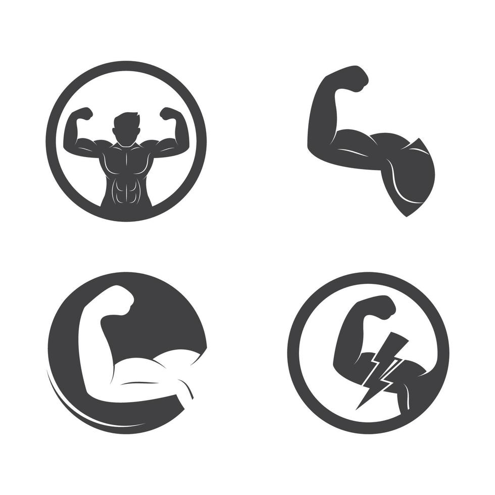 bodybuilder aptitude Gym icône logo badge vecteur illustration